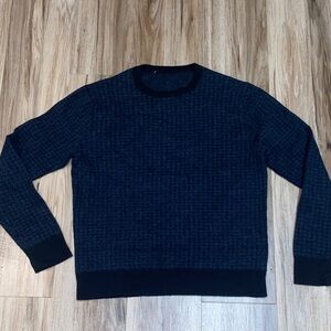 /ARTEFACT/ 100% MERINO WOOL BLUE BLACK SWEATER NO SIZE TAG-see measurements